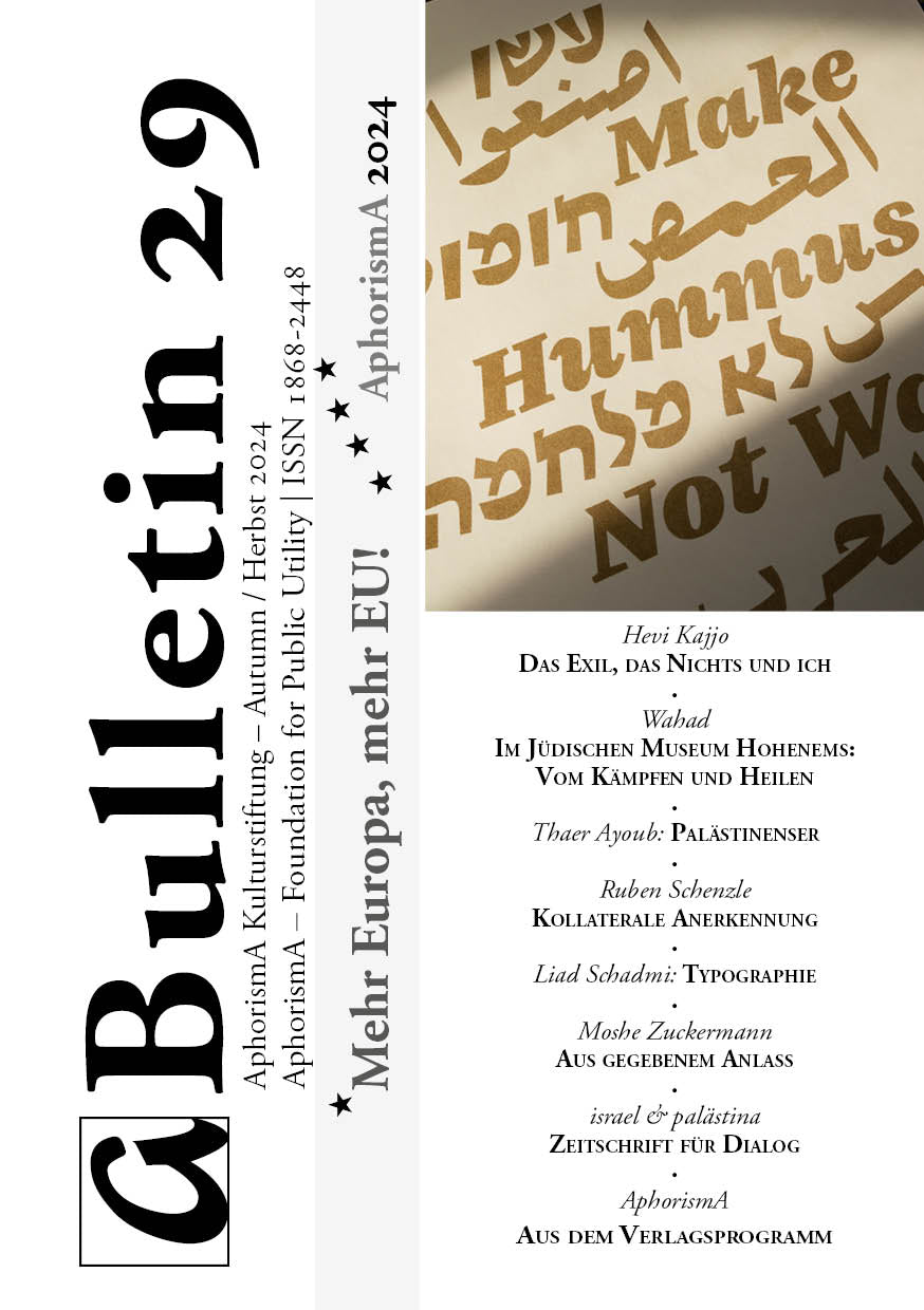 Bulletin der AphorismA Kulturstiftung 29 / Herbst-Winter 2024/25