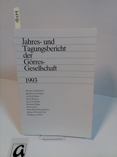 Jahres- und Tagungsbericht der Görres-Gesellschaft 1993