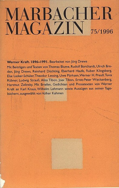 Werner Kraft.  1896-1991 (Mit einem Beiheft)